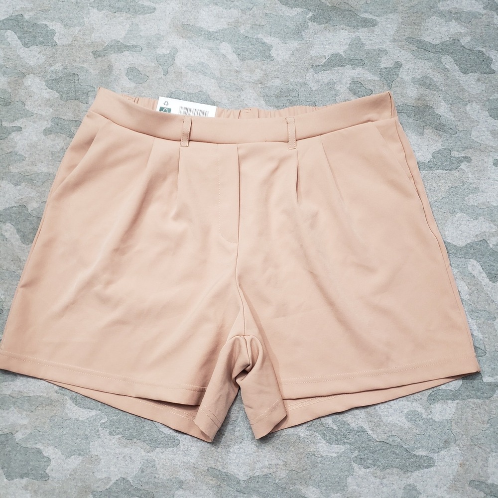 32 Degrees Cool Shorts Womens Large Orange Pockets Pull On NWT‎